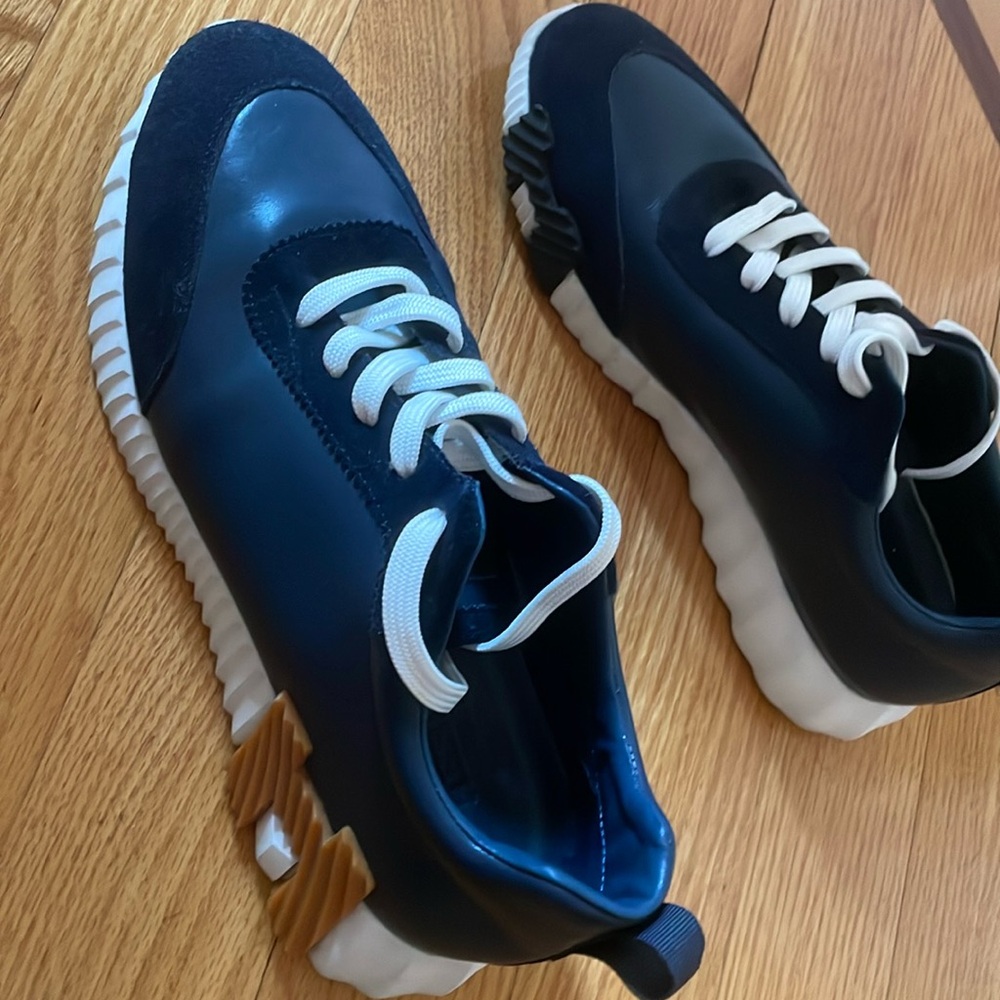 Blue Hermes sneakers